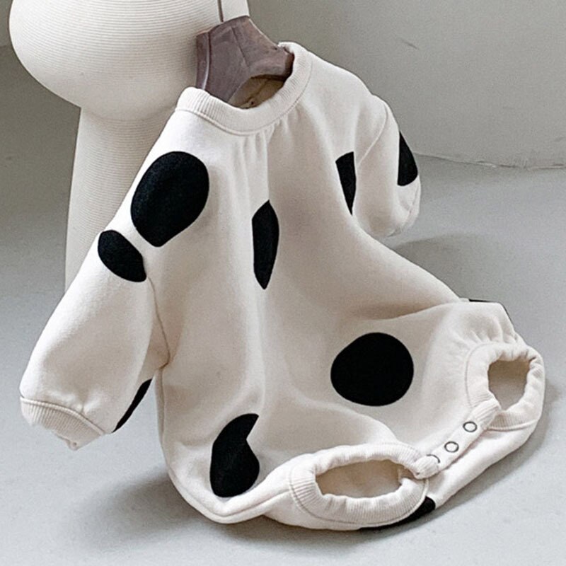 Koodykids Frühling Baby Mädchen Jungen Vintage Polka Dot Bodys Kleinkind Langarm Overall Mädchen Kleidung Baumwolle Kleidung Herbst