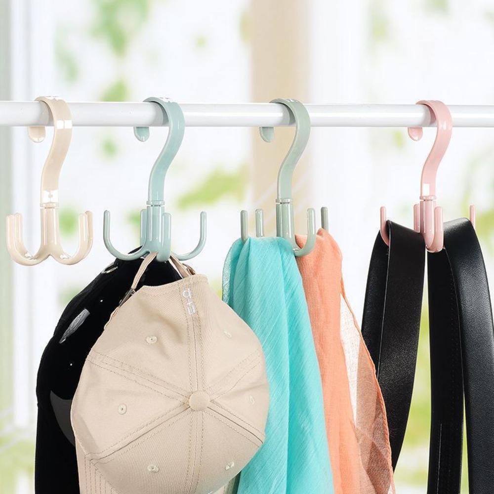 Multifunktionaler drehbarer Kleiderschrank-Organizer, platzsparend, für Kleidung, Aufbewahrungstasche, Hängeregal, KleiderbüGel, Haken, KleiderbüGel