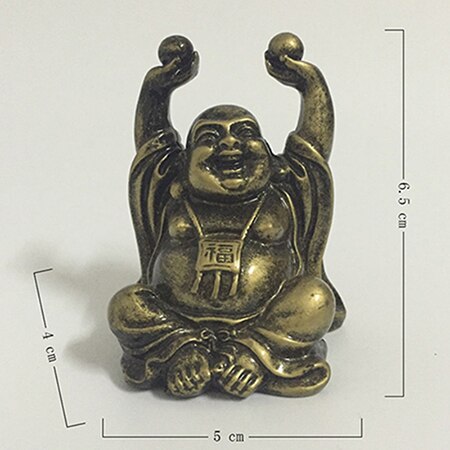 Chinese Rijke Bronskleur Lachende Boeddha Standbeeld Sculptuur Geluk Beeldjes Voor Huis Tuin Decoratie Boeddhabeelden: Style4