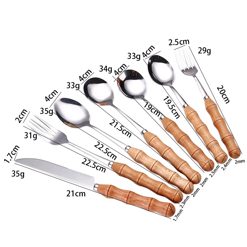Yomdid 1pc middags kniv gaffel skje med tre håndtak rustfritt stål bestikk western food dessert servise gaffel skje servise