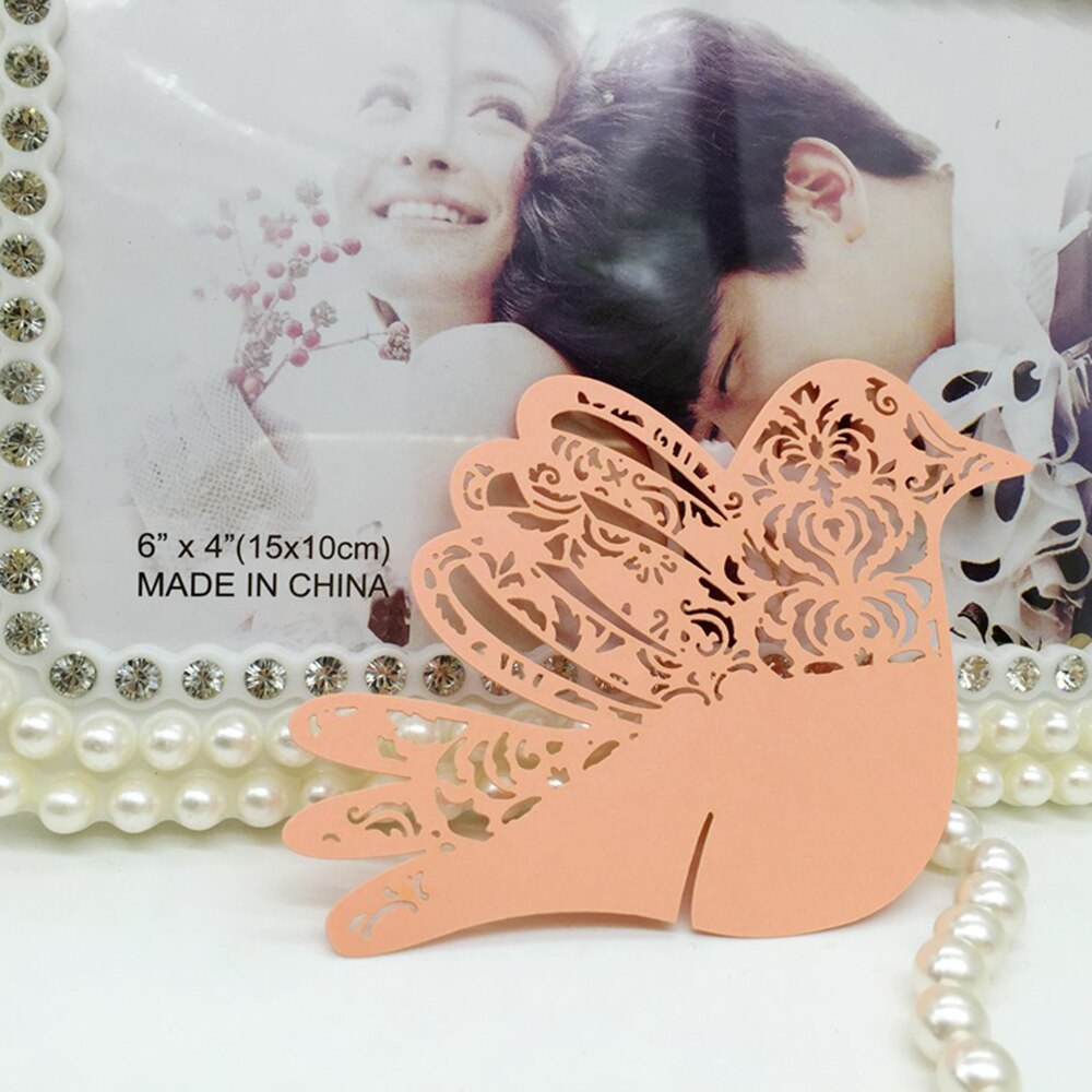 Liebe vogel Wein Glas Marker platz karten Hochzeit geburtstag braut dusche Baby Party Dekorationen tisch Name anzahl karte: Rosa