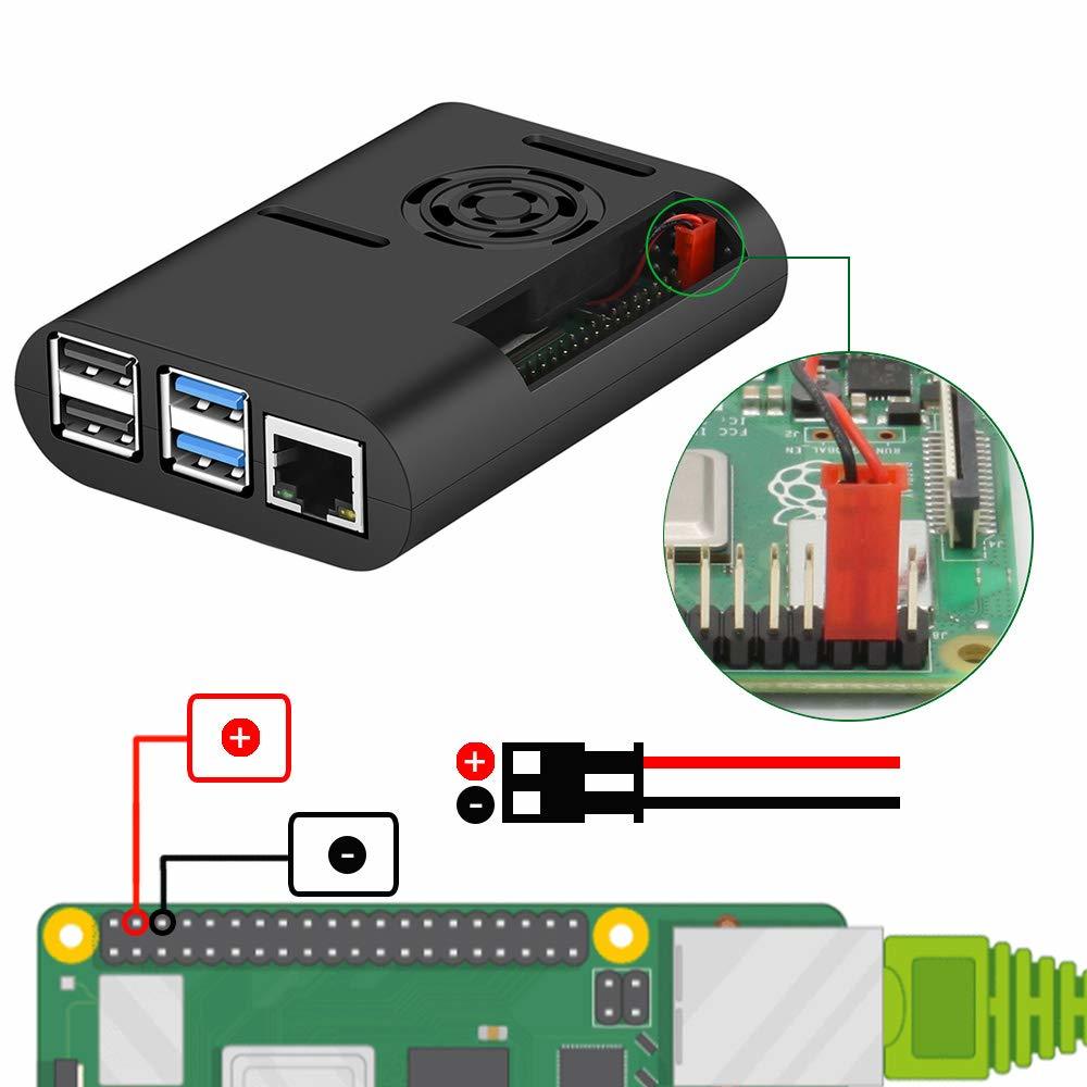 lampone pi 4 Caso, Caso lampone pi con Ventola Di Raffreddamento, lampone pi 4 del Dissipatore di Calore per lampone pi 4 Modello B, pi 4B, pi 4