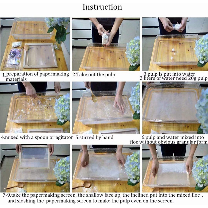 Wooden Paper Making Papermaking Mould, 10X14 Inch Screen Printing Frame For DIY Paper Craft And Dried Flower Handcraft