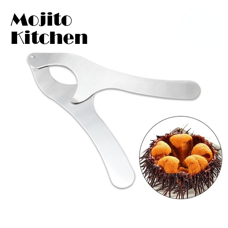 Herramienta de rotura de concha de erizo de mar, tijeras de acero inoxidable, herramienta de corte de concha que ahorra trabajo, apertura en forma de A, de gancho, erizo de mar: Default Title