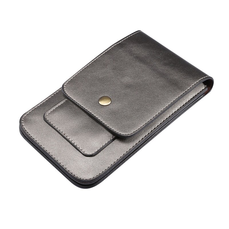 Pochette téléphone universelle 4.7 ~ 6.9 ''pour Samsung Note20 10 9 8 S20 S10 S9 S8 pince de ceinture étui pour iphone 12 11 pro Max XS Max XR XS: 10CM-16.5CM-2.5CM / Gris foncé