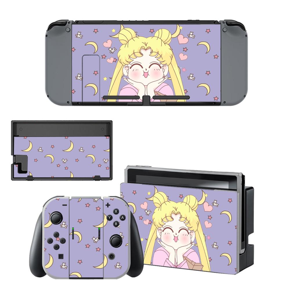 Pegatinas de piel de Sailor Moon para consola NS, pegatinas de vinilo para consola Nintendo Switch: KYSNS0746