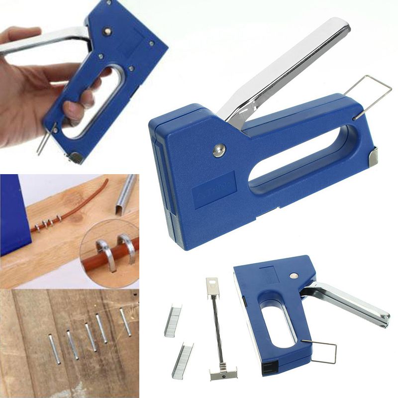 Mini Staple Nail Stapler Stapling Machine Kit with 100pcs 6mm Nails For Furniture Woodworking Stapler Hand Tools: Default Title
