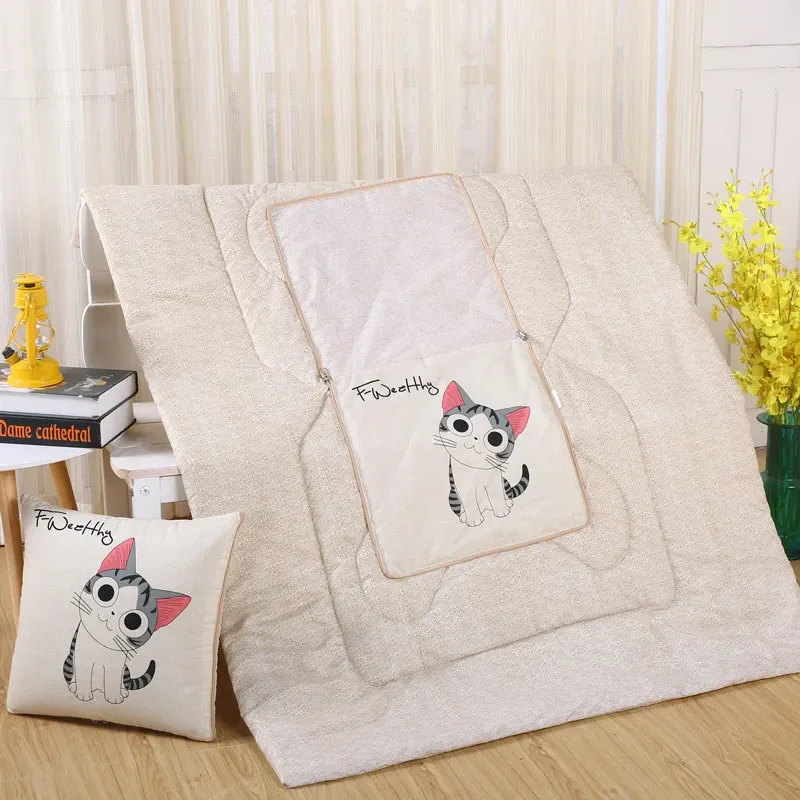 Multifunctionele deken Opvouwbaar kussenkussen, PP-katoen voor bank, bed, auto, reizen 2 in 1, cartoonkussens, kussens, dekens: 40*60 / Dark Gray