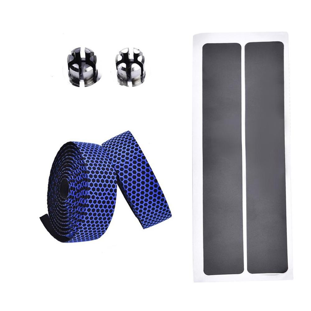Vélo de montagne motif nid d'abeille Camouflage éponge sangles vélo de montagne vélo de route antidérapant synthétique éponge sangles: blue