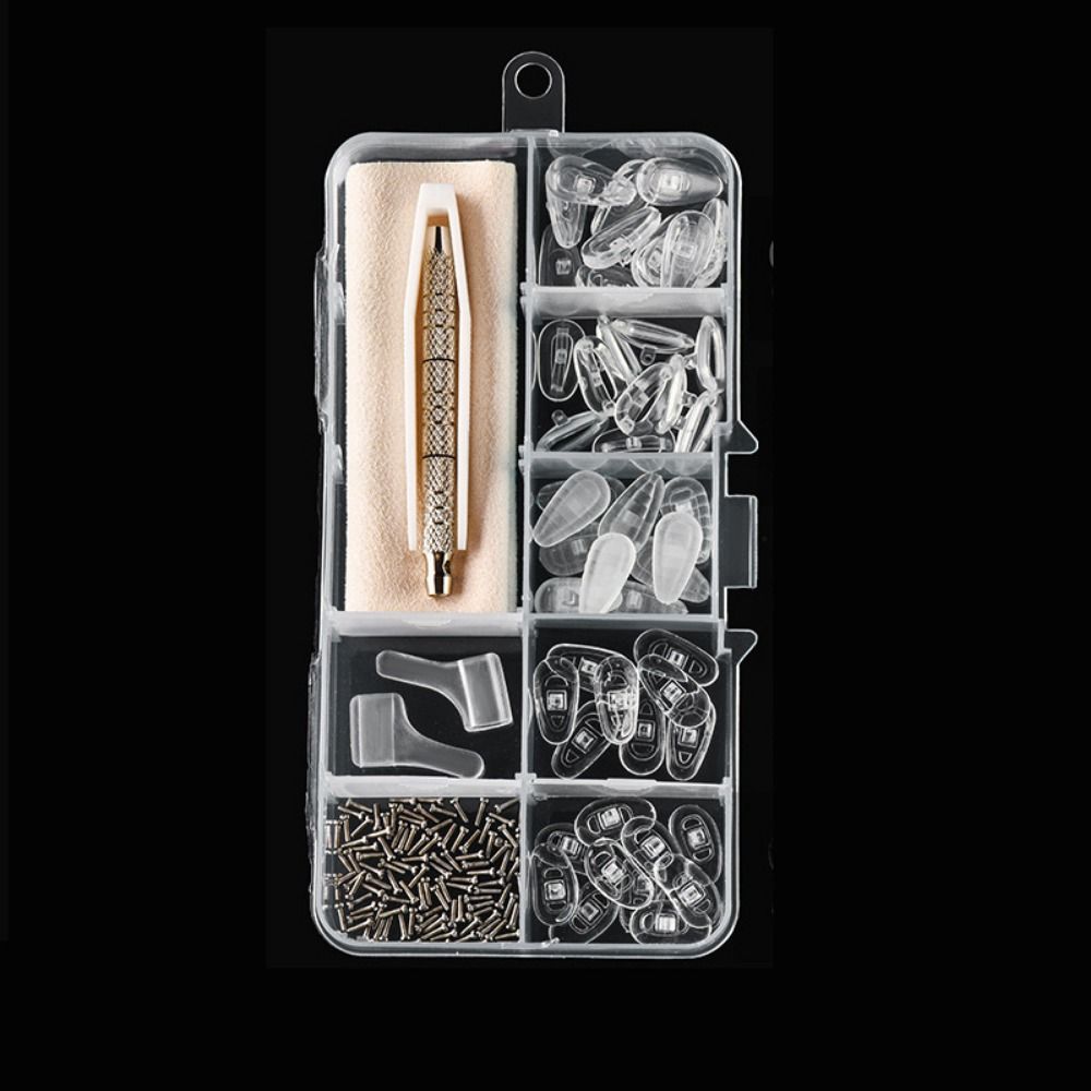 Silicone Eyeglass Repair Kit Replaceable Antiskid Precision Screw Sets Easy To Use Sturdy Glasses Repair Tools Make Repair Easy: Brown