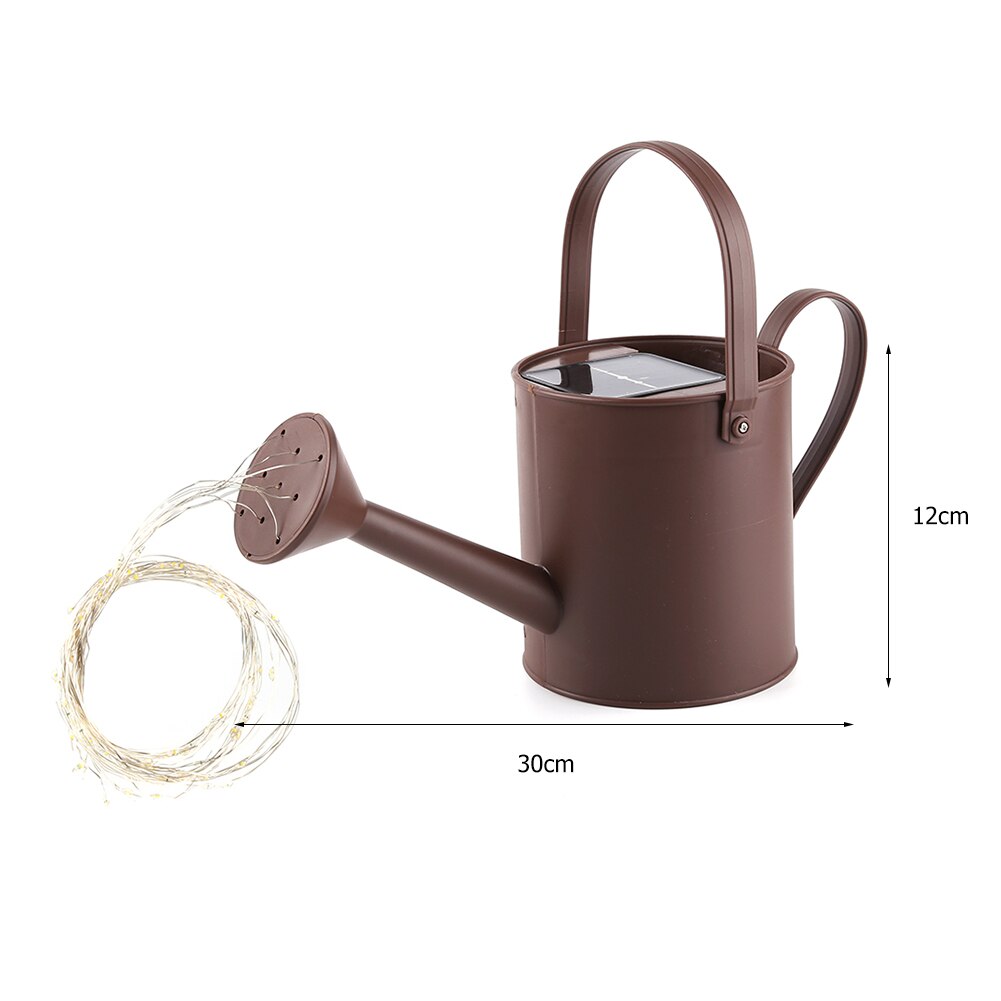 Regadera Solar para exteriores, lámpara de adorno de arte para jardín, decoración de luces LED de ducha de hierro ahuecadas, cadena de luces decorativas para jardín: J