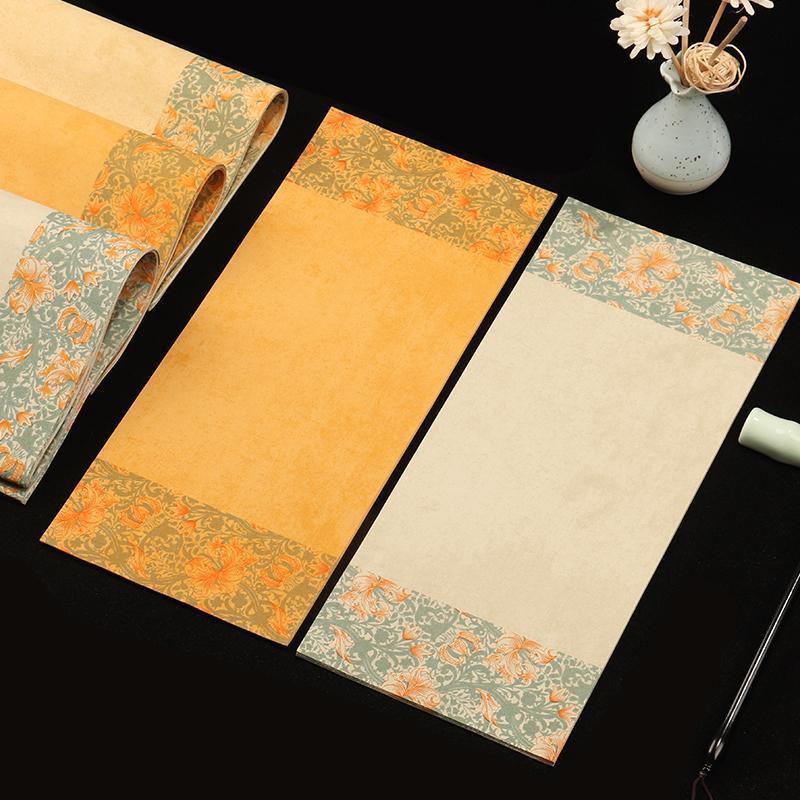 Batik Rice Paper Colorful Half Ripe Calligraphy Paper 20sheets Retro Chinese Calligraphy Painting Paper Kalligrafie Rijstpapier