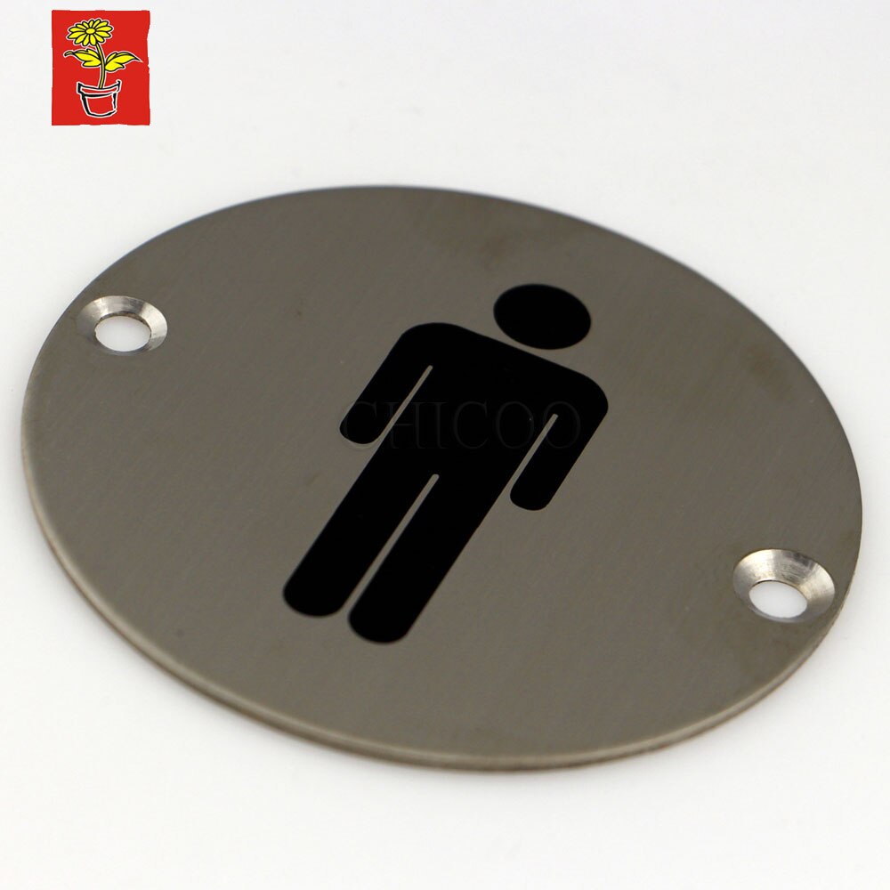 Hi-q stål dørskilt plater toalettplate menn skilter rustfritt stål dør navneskilt kontor wc plate dørskilt prosjekter maskinvare