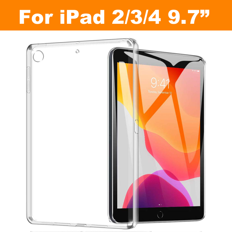 Zurück Fall für iPad 10,2 9,7 2 3 4 Abdeckung für Air 2 1, TPU Weiche für iPad Pro 10,5 10, Kristall Protector für Mini 4 5 3 2 1: for iPad 234