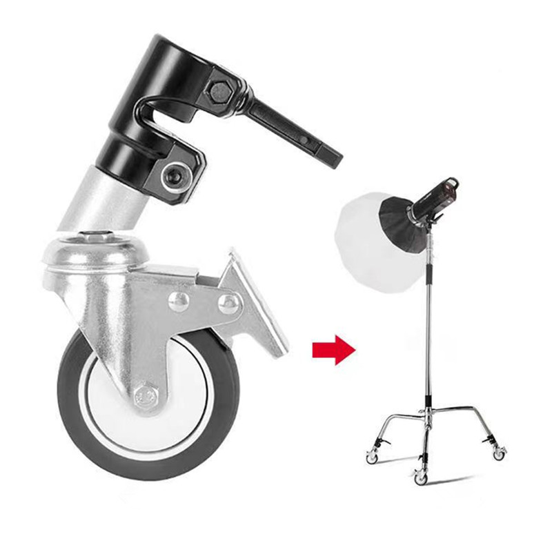 3Pcs C-Stand Swivel Caster Wheel Set 25MM Diameter For Photography Century Foldable Light Stand Tripod Magic Leg