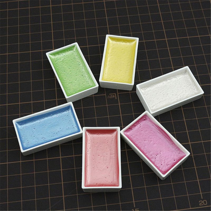 Kuretake GANSAI TAMBI Starry/Pearl/Gem Colors Solid Paints Metallic Gold Watercolor Pigment For Drawing Art Supplies