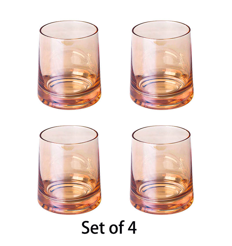 Juego de vasos de cristal nórdicos para el hogar, Juego de 2 o 4 vasos de cristal para beber vino, whisky y agua, sencillo, 4 Uds.: Amber Set of 4