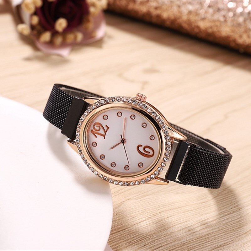 Horloge Vrouwen Luxe Diamond Quartz Horloges Voor Dames Magnetische Elegante Vrouwelijke Klok Eenvoudige Vrouwen Horloges Montre Femme