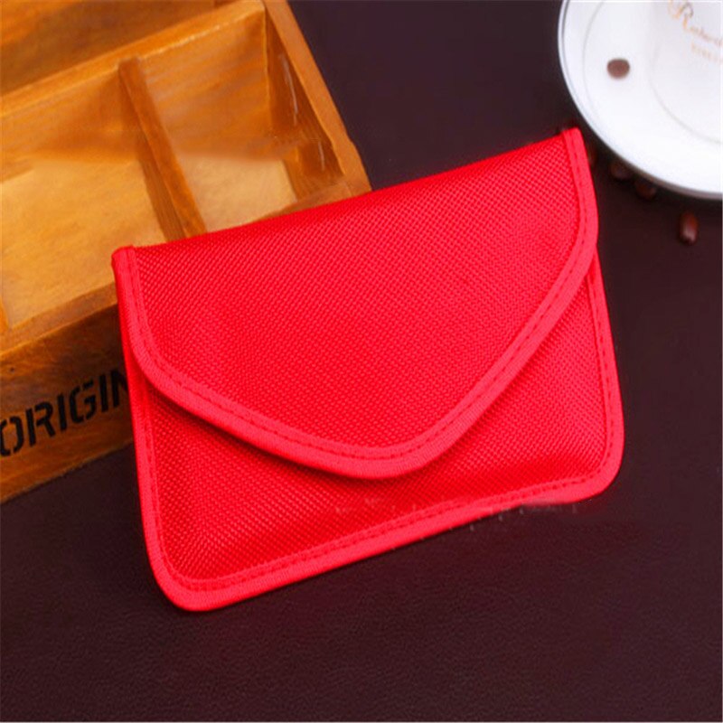 Saco de bloqueio de sinal quente anti-radiação sinal blindagem chaves do carro bolsa carteira de telefone celular bolsa de moeda monedero portemonnee: Red