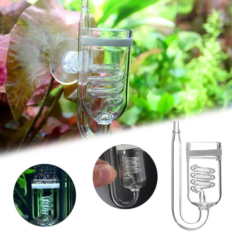 Water Tank CO2 Diffuser Reactor Aquatic Aquarium Fish Tank Plant Glass Carbon Dioxide Spiral Refiner