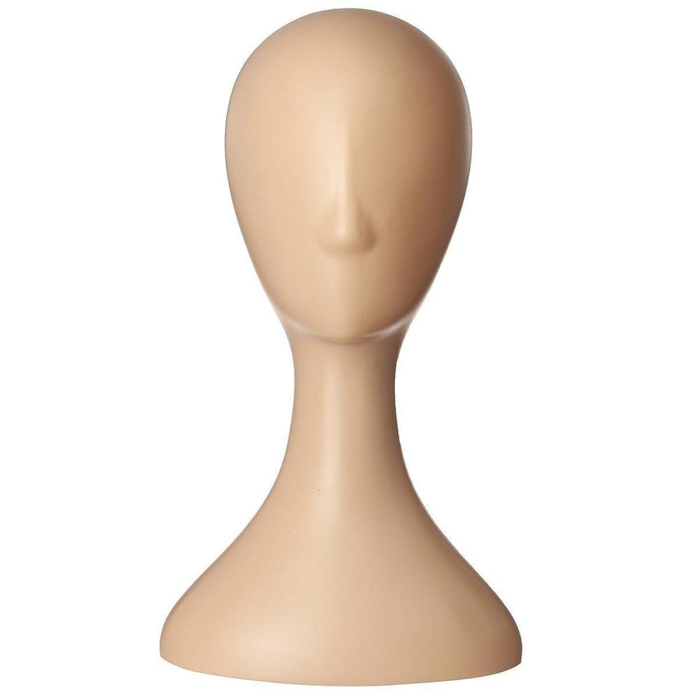 Pro Female Plastic Abstract Mannequin Manikin Head Model Wig Hair Display Stand Plus Size Makeup Head Women Mannequin Head: Skin