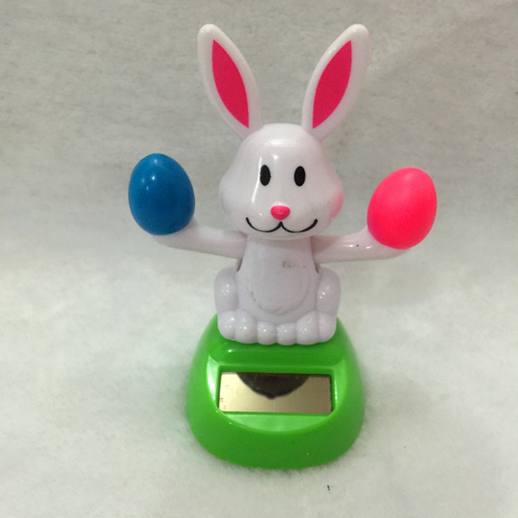 Solar Automatic Swing Sun Flower Radish Rabbit Interior Decoration Car Ornaments Unisex Plastic Electronic