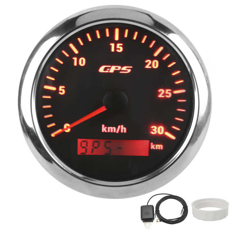 Velocímetro GPS, medidor de velocidad de alta precisión para barcos, yates y coches: black