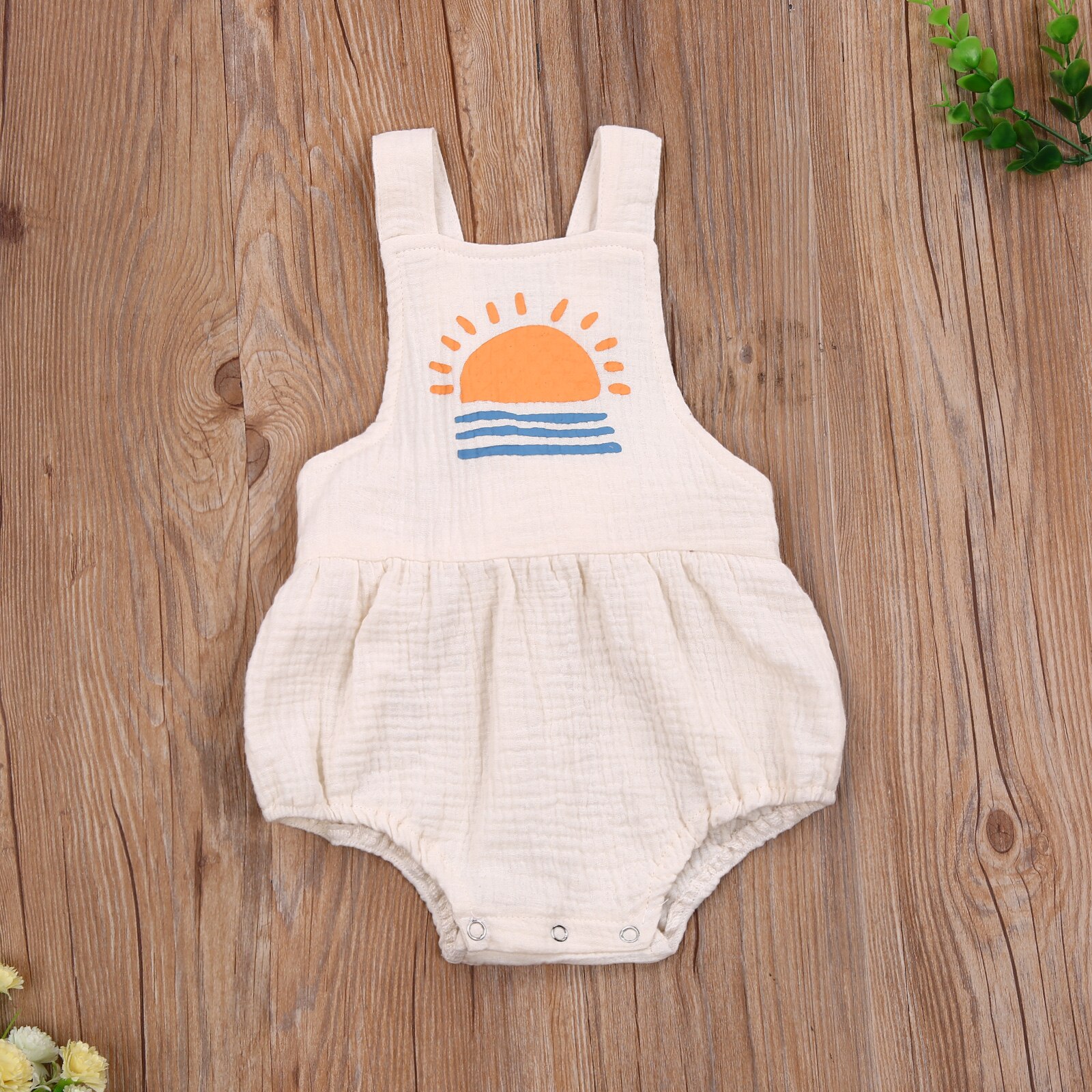 FOCUSNORM 0-24M Newborn Baby Girls Boys Romper Suspender Pattern Printed One-piece Lovely Jumpsuits