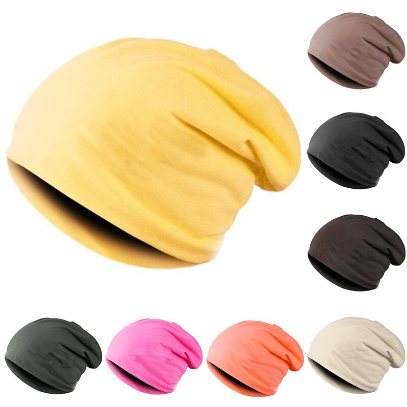 Slouchy Hat Spring Autumn Solid Color Hats Classic Casual Hats Cotton Female Hat Women Men Sleeve Beanie Cap Hip Hop