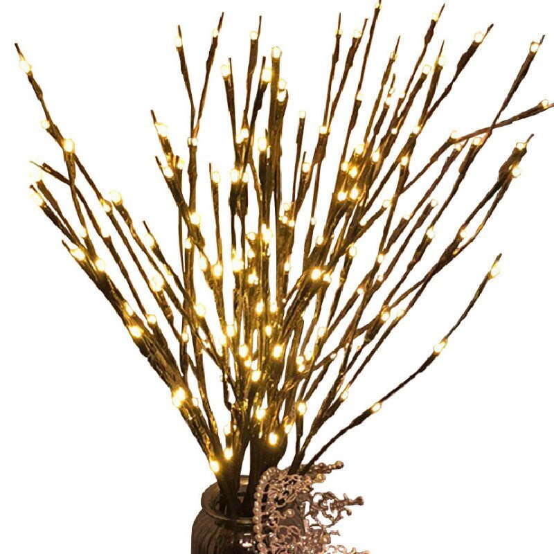 Luces decorativas de árbol de simulación para habitación, luces Led de Navidad impermeables para jarrón, piso, lámpara de porche interior, cuentas de luz decorativa, nuevas