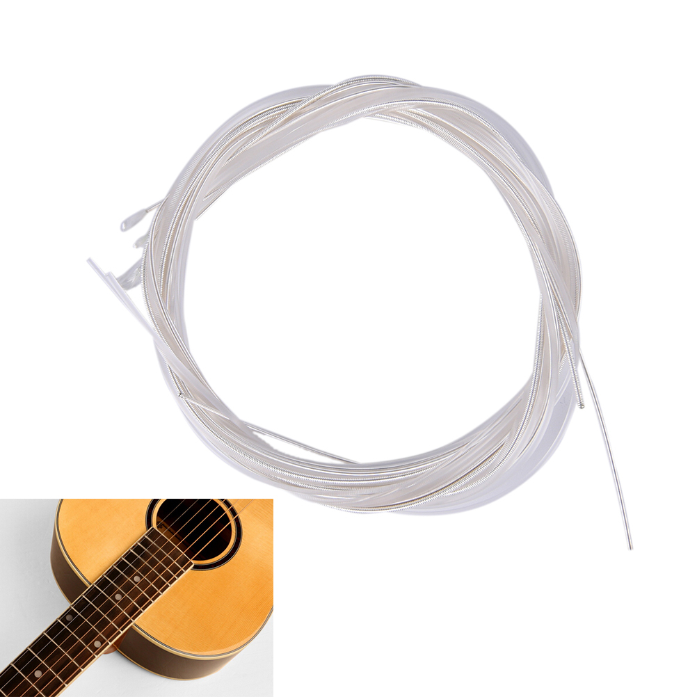 6 Pcs 1M Guitar Strings Nylon Silver Plating Set Super Light Guitarra Replacements Classic Acoustic Guitar Parts Accessories