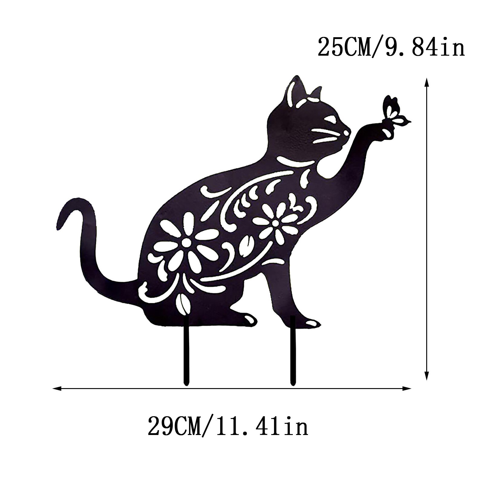 Kat Gazon Yard Animal Insert Teken Tuin Grond Insert Teken Decoratie Standbeeld Pasen Lente Decoratie Grond Insert Decoratie