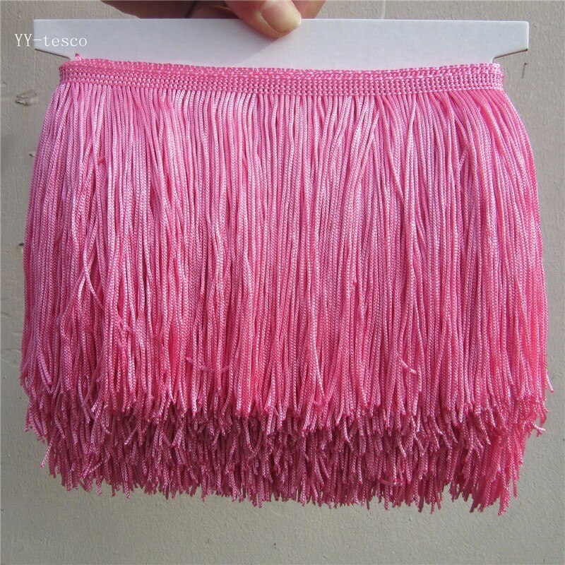 1 Yard 15 cm Breed Roze Kant Fringe Trim Tassel Fringe Trimmen Voor Latin Jurk Stage Kleding Accessoires Kant Lint kwastje