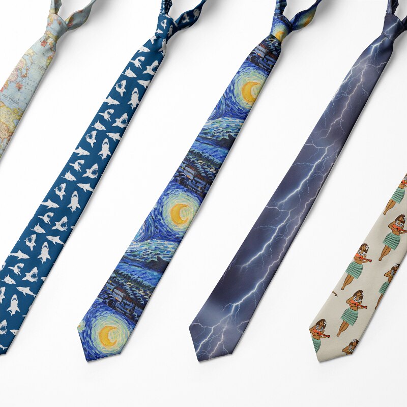 Klassiske gentleman slips mænd 8cm kort lyn mønster formelt bryllup slips tilbehør slips polyester gravata