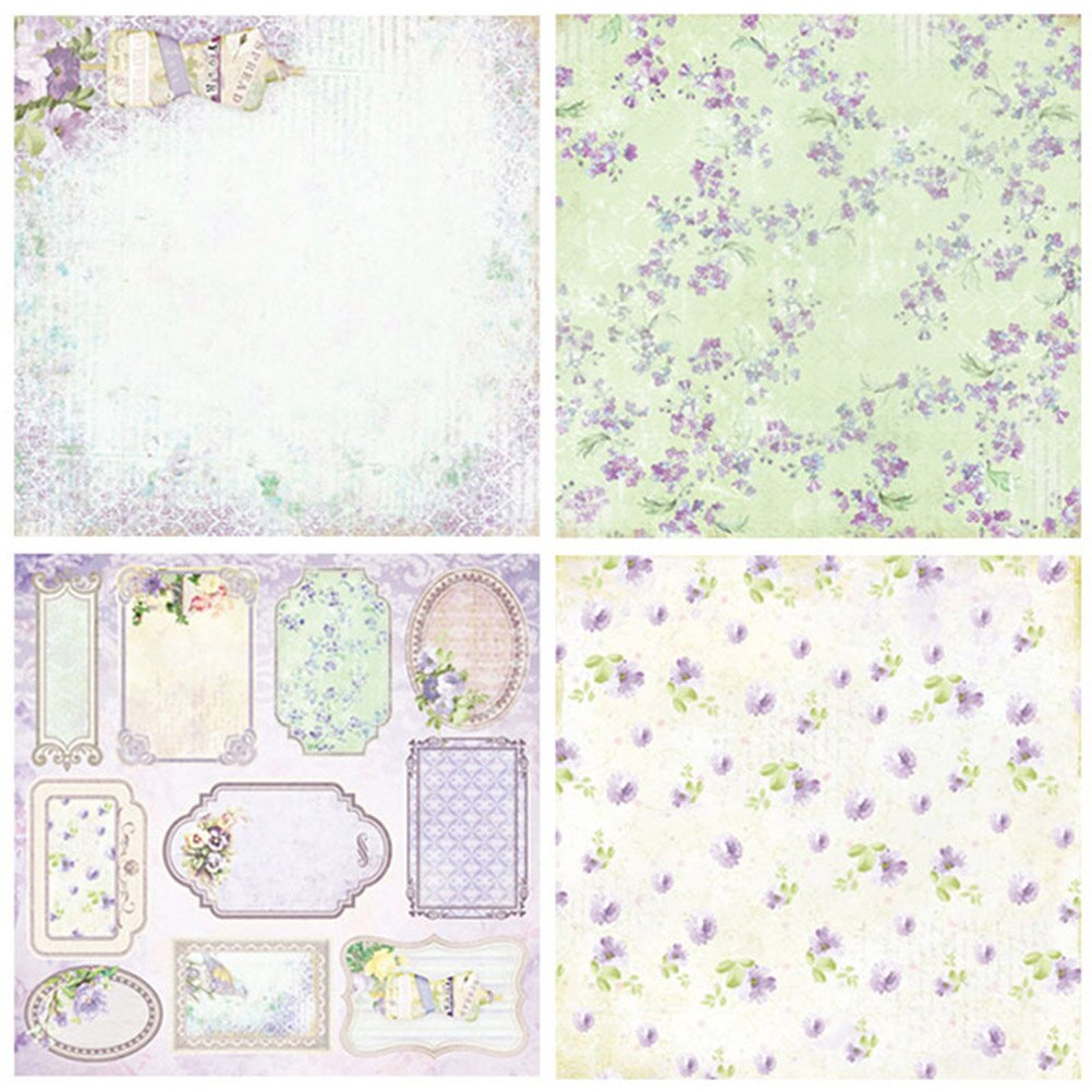 24-in-1 Scrapbook Paper Backing Background DIY Decorative Paper Pads for Box Scrapbook Greeting Card