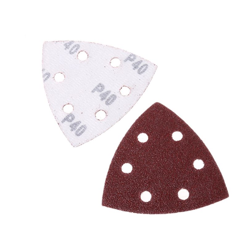 Papel de lija Triangular de 20 piezas, grano de 40-240 triángulo, 90mm, 3,54 pulgadas, papel de lija adhesivo, disco de lijado de pulido, herramientas abrasivas