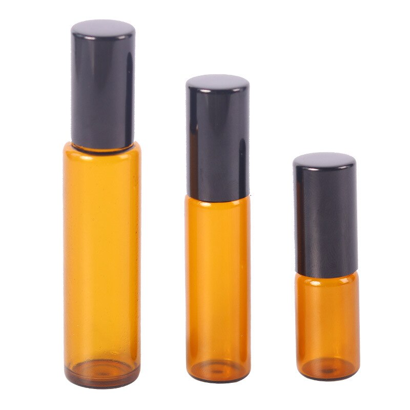 3/5/10ml Glass Bottles with Stainless Steel Roller Balls Essential Oil Bottles Empty Cosmetic Containers Refillable Bottle