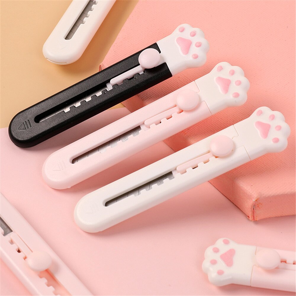 1/3pcs Cute Cat Paw Utility Knife Kawaii Mini Portalble Utility Knife Cutter Letter Envelope Opener Knife School Office Supplies