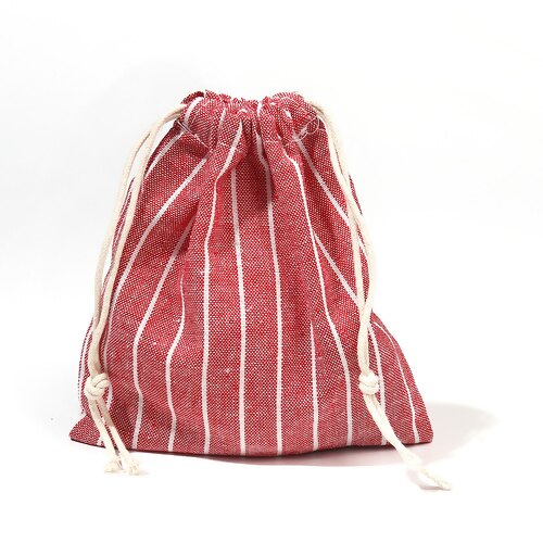 Cotton Linen Cloth Drawstring Bags Striped Storage Package Key Jewelry Pouch Coin Purse Travel Use 16x15cm - 15x14cm 2 PCs: 2