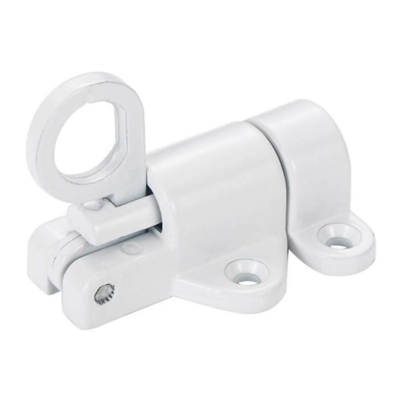 Aluminum Alloy Security Automatic Window Gate Lock Spring Bounce Door Bolt Latch, White