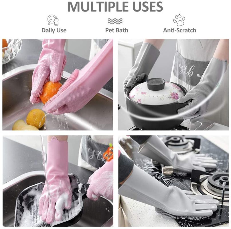 Guanti per la pulizia della toelettatura degli animali domestici cane gatto bagno Shampoo guanto Scrubber magia lavapiatti spugna guanto per depilazione in silicone