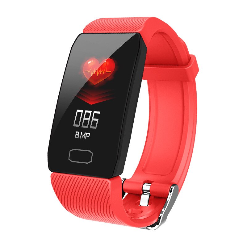 2022 Smart Band Blood Pressure Heart Rate Weather Display Monitor Fitness Tracker Bracelet Waterproof Men Women Kids Smart Watch: Rood