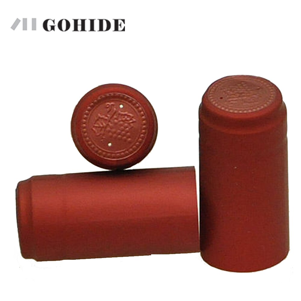 GUHD 50pcs/lot Wine Bottle Cap Thermal Heat Shrinkable Heat shrinkable Cap Wine brewed PVC Heat Shrinkable Packaging Materials