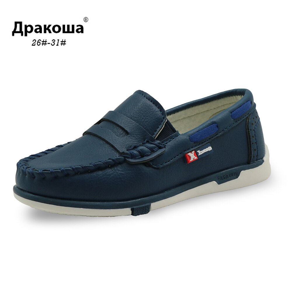 Apakowa jongens loafers kinderen lente herfst instap formele kleding schoenen kind lage bootschoenen back to school casual schoenen marineblauw rood