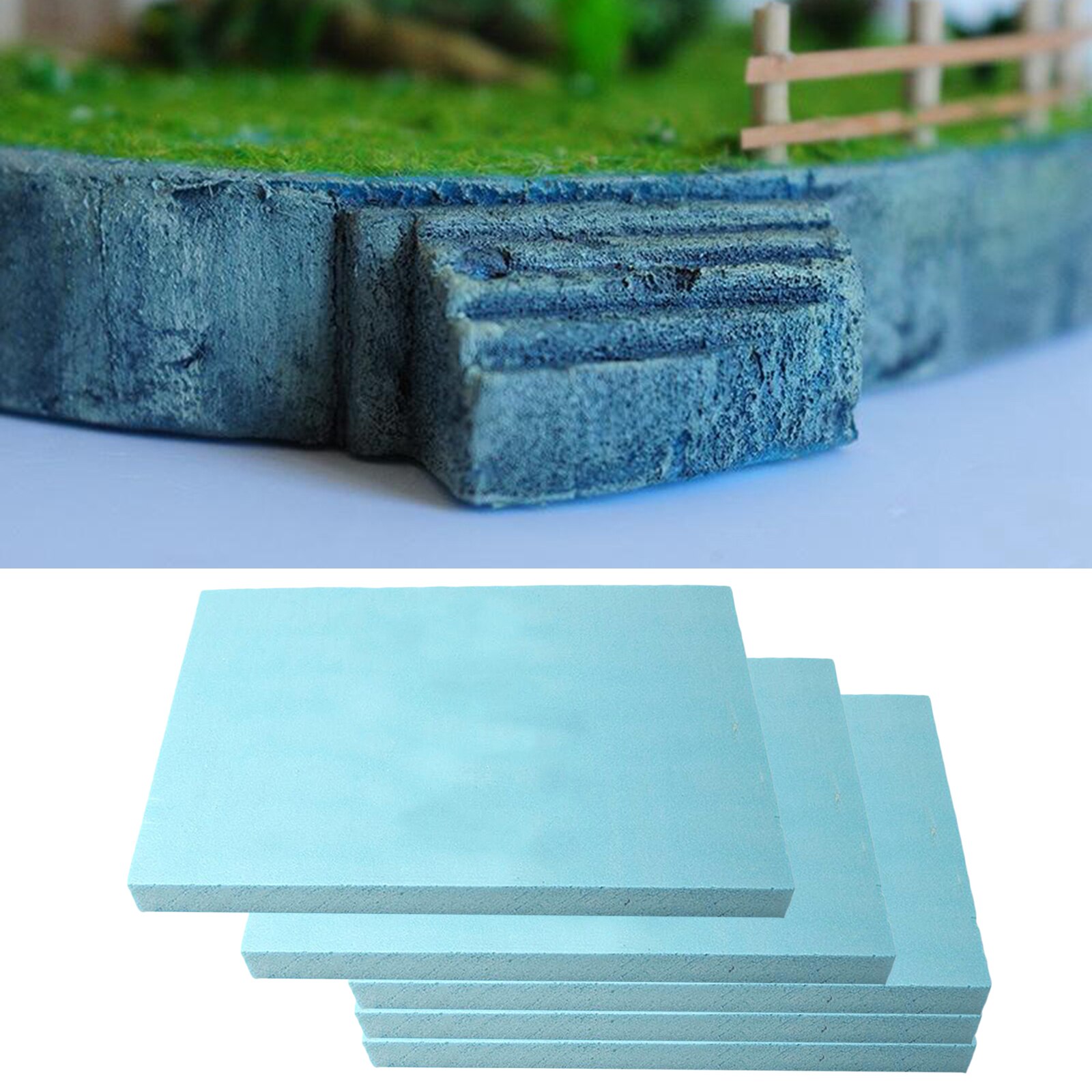 5 stk skumplate hobbyskum 30cm x 20cm x 2cm stk blå skumplate diy-modell byggesett