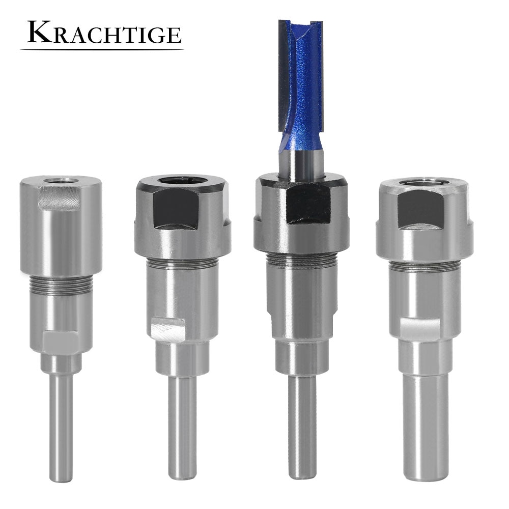 Krachtige 1/4" 8mm 12mm 1/2" 6mm Shank Router Bit Extension Rod Collet Engraving Machine Extension Milling Cutter for Wood