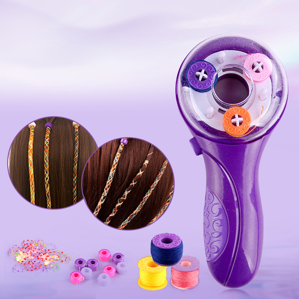Máquina trenzadora de pelo, máquina trenzadora de pelo, herramienta de estilismo DIY con gancho para el pelo, banda de goma, Kit de herramientas de peinado, para niños