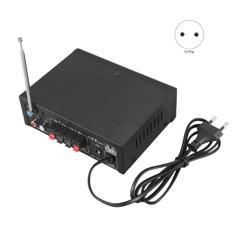Kinter T2 Hifi Auto Verstärker o 2,0 CH 20W Stereo Klang für Bluetooth USB TF Eingang FM Radio AC220V DC 12V