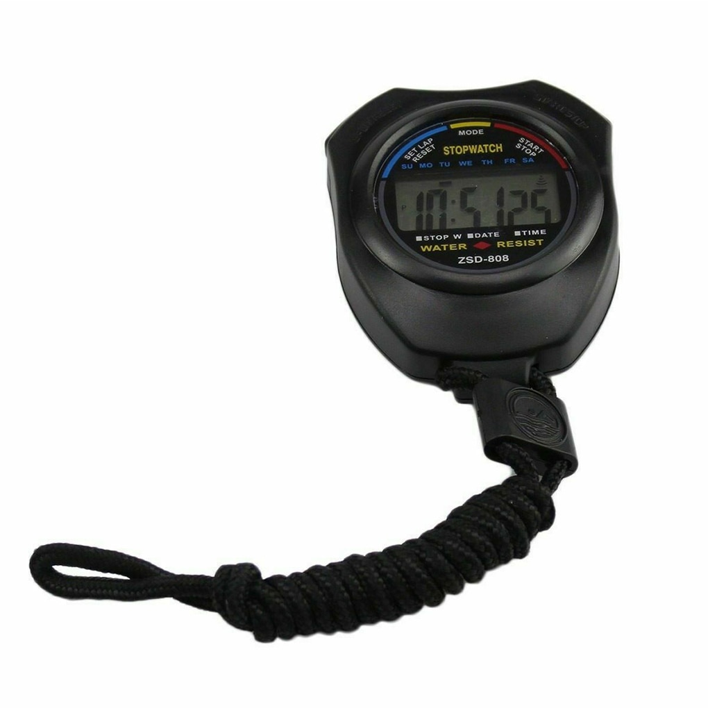 Digital Chronograph Stopwatch LCD Display Timer Counter Stop Watch Waterproof Sports Battery Powered: Default Title