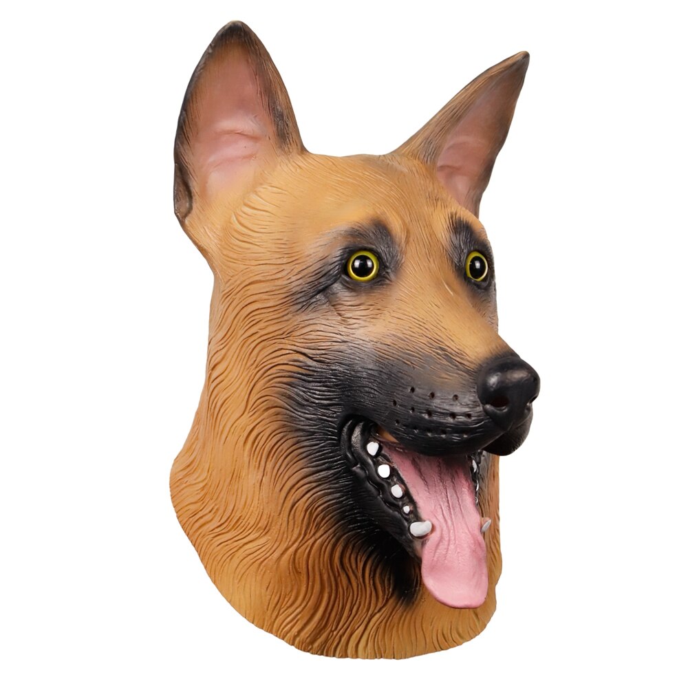Waylike latex Animal masque Halloween chien tête masque allemand berger chien en caoutchouc animal masque Festival accessoire
